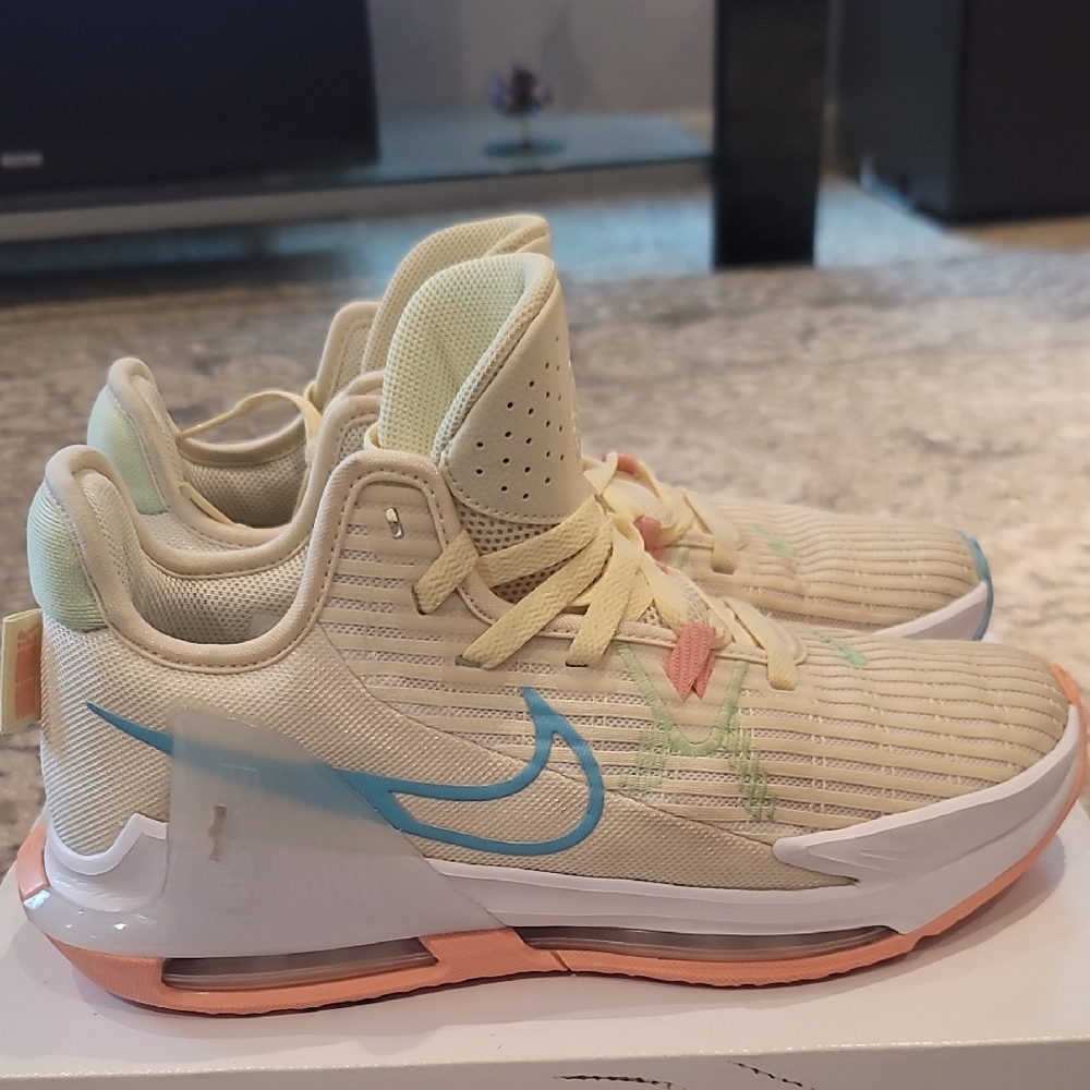 Nike Light Yellow and Blue Lebron Witness 6